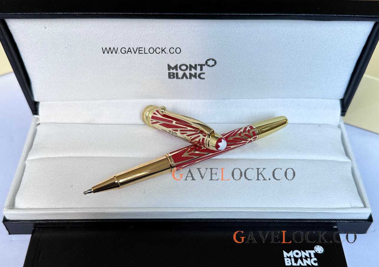 Clone Meisterstuck 100 Yrs Doue Classique Slim Rollerball Red Gold-coated